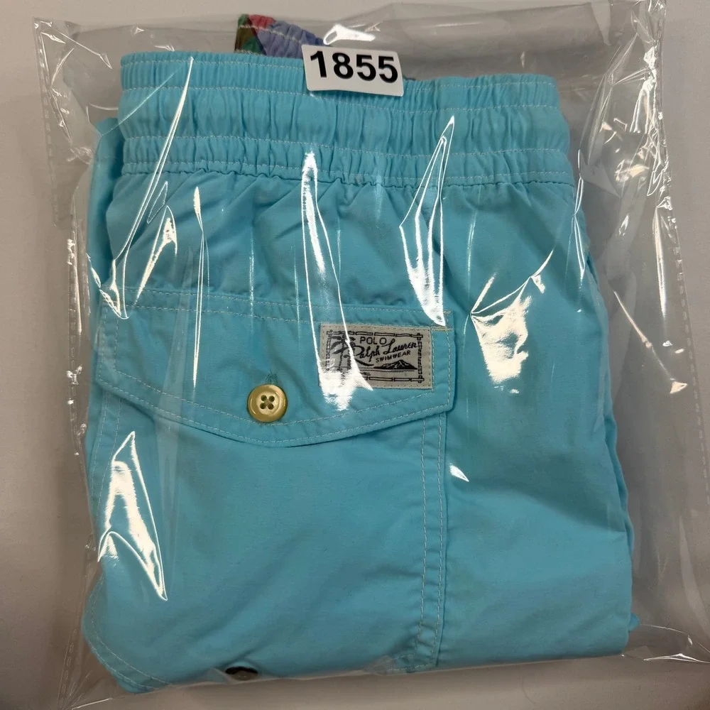 Polo Ralph Lauren Swim Trunks Men XL Light Blue Embroidered Pony Mesh Lined